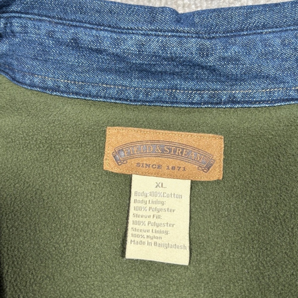 Field & Stream Shirt Mens XL Blue Denim Fleece Lined Heavyweight Shacket Work - Picture 7 of 10